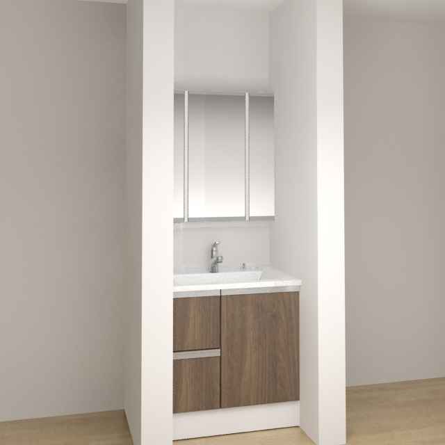 Panasonic　洗面ドレッシング　シーライン　D530タイプ　ウォールナット柄