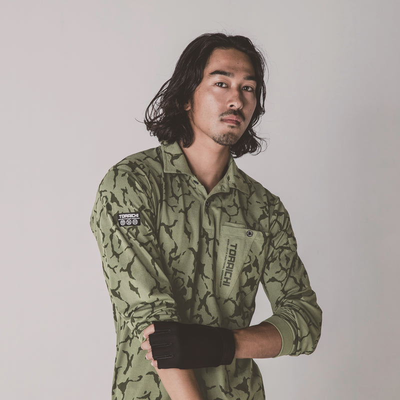 寅壱 5985-614 迷彩柄長袖ポロシャツ