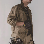 寅壱 3922-124 長袖ブルゾン ベージュ 着用画