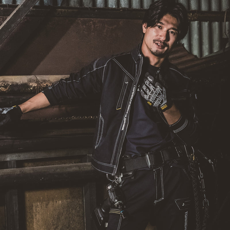 寅壱 8880-124 デニムワークジャケット 着用画