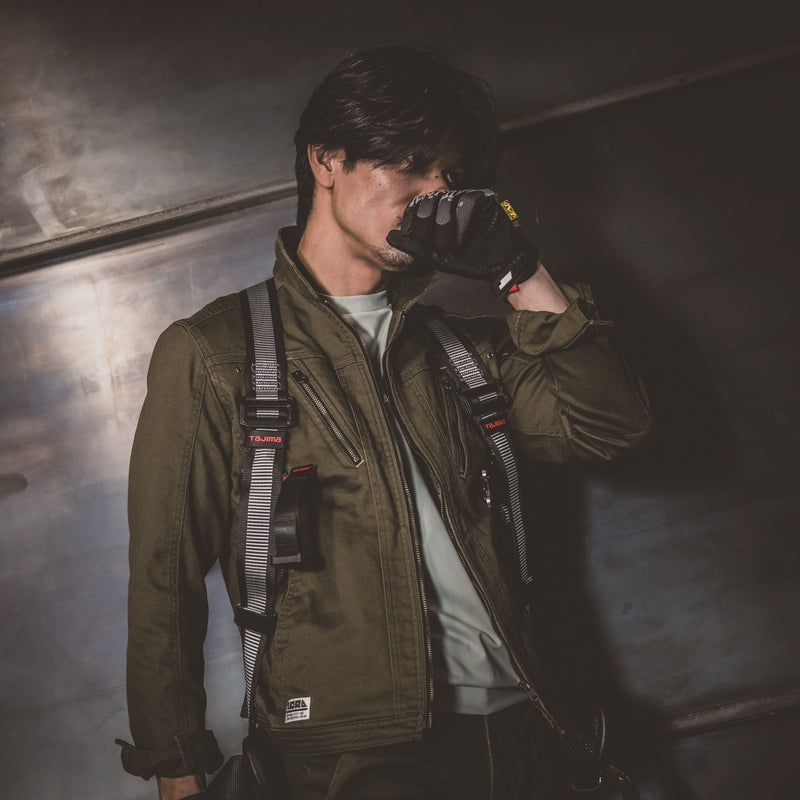 寅壱 3620-124 長袖ブルゾン OD 着用画