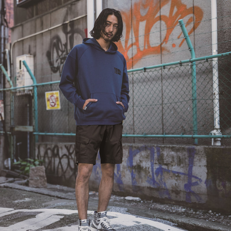 寅壱 1213-241 カーゴハーフパンツ ブラック 着用画