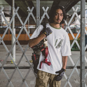 寅壱 5993-618 半袖クルーネックTシャツ シロ 着用画