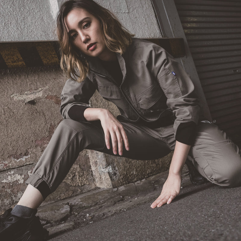 寅壱 9531-125 ワークシャツ カーキ 着用画