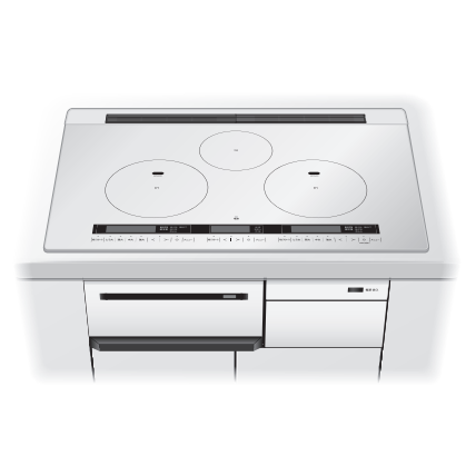 3口IHコンロ　ZEHCZ7H20LSS　トッププレート幅75cm