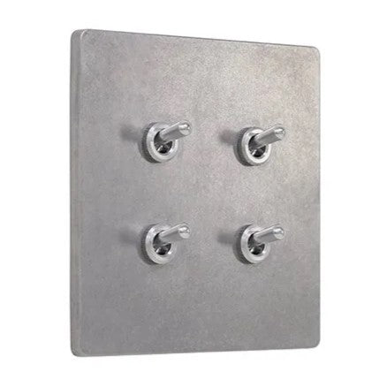 ゾルボンヌ ZS4-204N  トグルスイッチプレート アルミ・ダイカスト ネジなし/アルミレバー