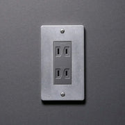ZS4-SC-SG 角穴ダイカストプレート＋コンセント セット ソリッドグレー