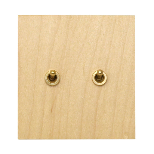 ゾルボンヌ ZS6-202/BR トグルスイッチ プライウッドメープルシリーズ 2連 真鍮レバー 新商品