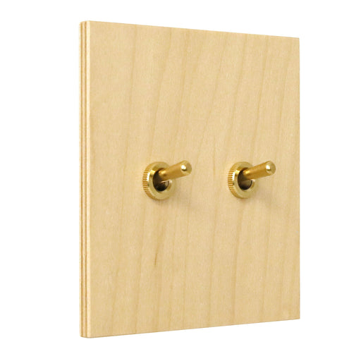 ゾルボンヌ ZS6-202/BR トグルスイッチ プライウッドメープルシリーズ 2連 真鍮レバー 新商品