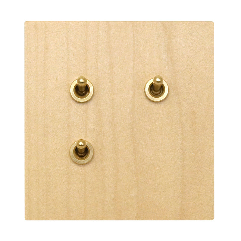 ゾルボンヌ ZS6-203/BR トグルスイッチ プライウッドメープルシリーズ 2連 真鍮レバー 新商品