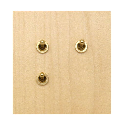 ゾルボンヌ ZS6-203/BR トグルスイッチ プライウッドメープルシリーズ 2連 真鍮レバー 新商品