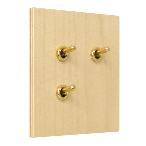 ゾルボンヌ ZS6-203/BR トグルスイッチ プライウッドメープルシリーズ 2連 真鍮レバー 新商品