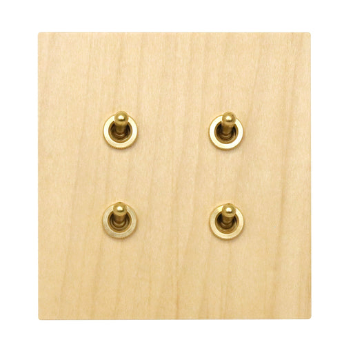 ゾルボンヌ ZS6-204/BR トグルスイッチ プライウッドメープルシリーズ 2連 真鍮レバー 新商品