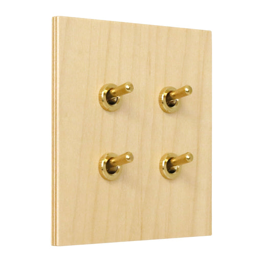 ゾルボンヌ ZS6-204/BR トグルスイッチ プライウッドメープルシリーズ 2連 真鍮レバー 新商品