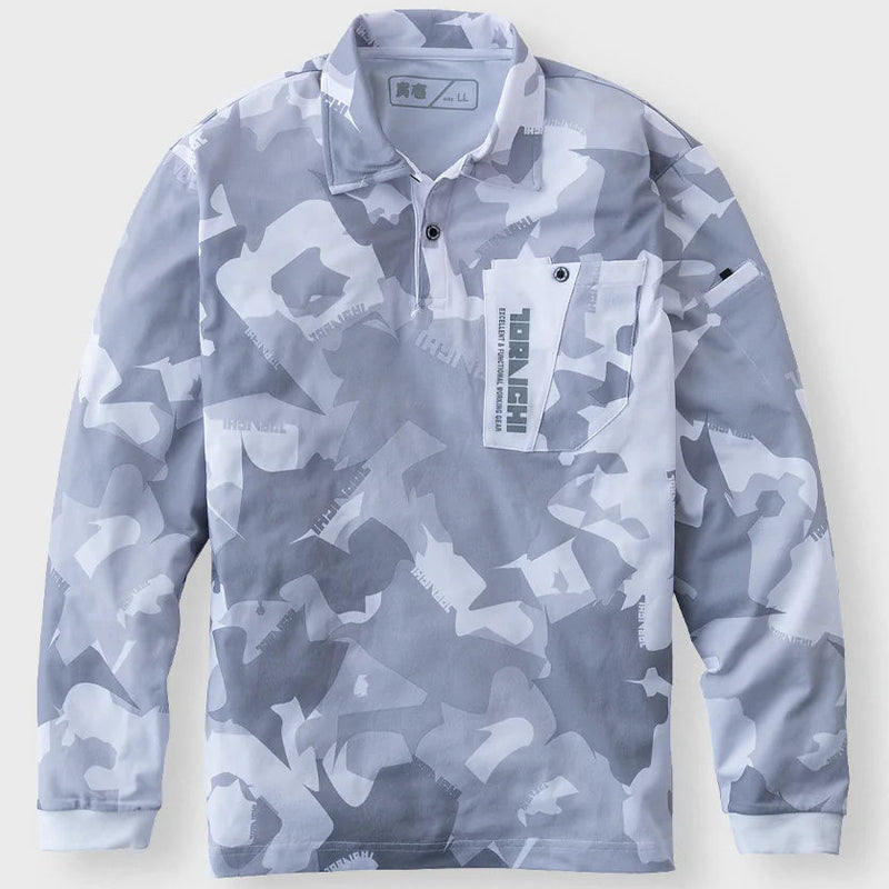 寅壱 5992-614 迷彩柄長袖ポロシャツ SPEEDRY® 天竺ニット 吸汗 消臭 形状安定襟