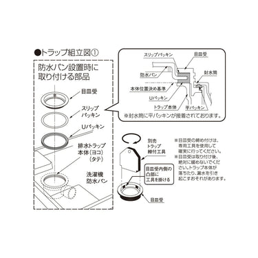 テクノテック 排水トラップ部品 スリップパッキン