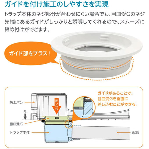テクノテック 防水パン用排水トラップ部品 目皿受G ガイド部付き NEW
